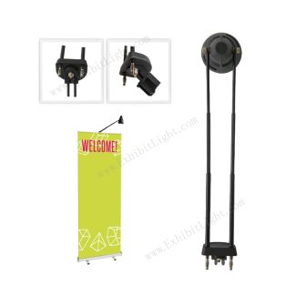 retractable lighting for banner stand