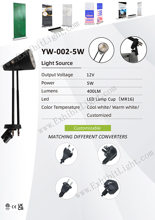retractable lights for banner stand yl-002-5w retractable lights for banner stand yl-002-5w