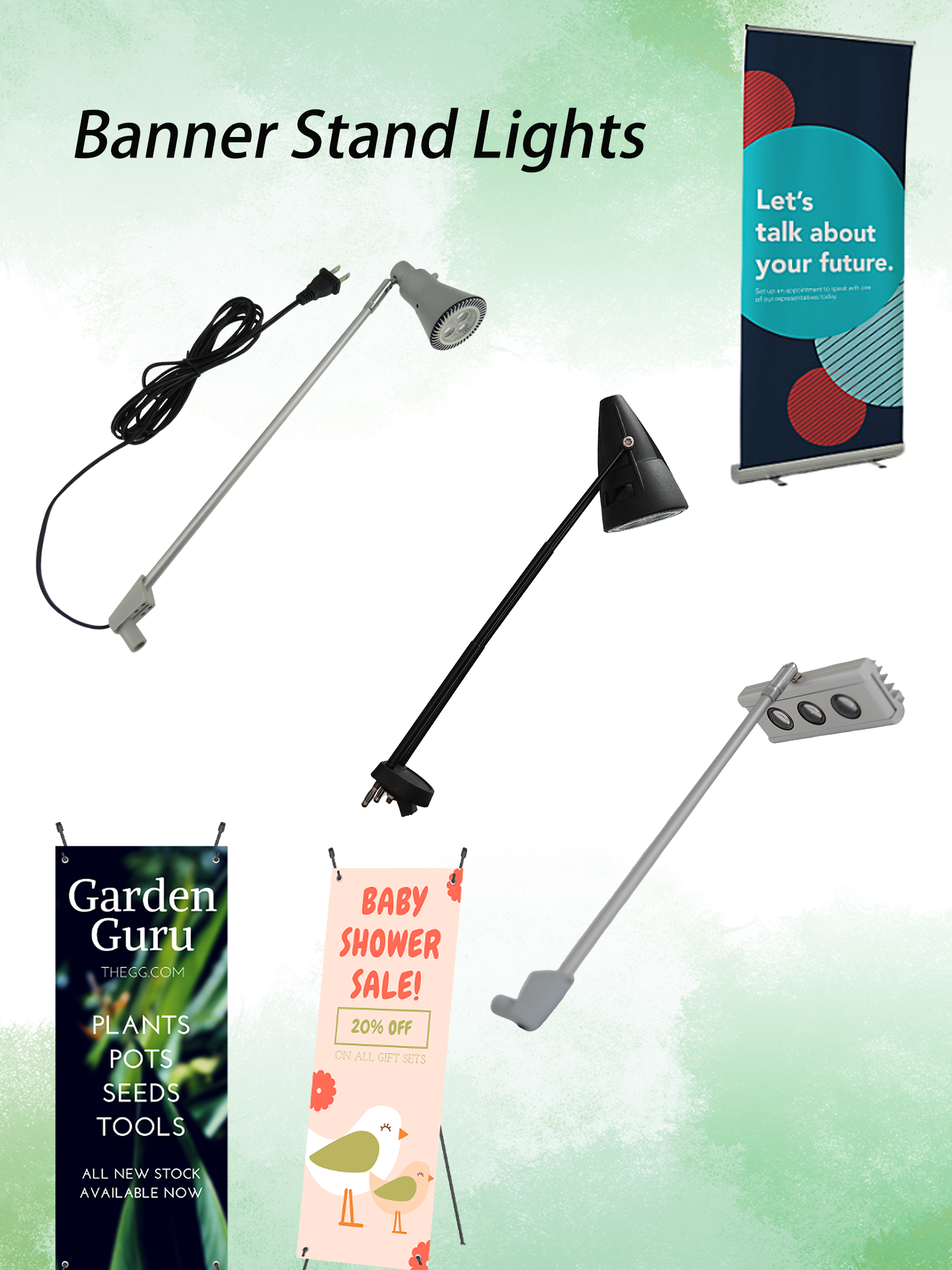 banner stand light usage scenario diagram