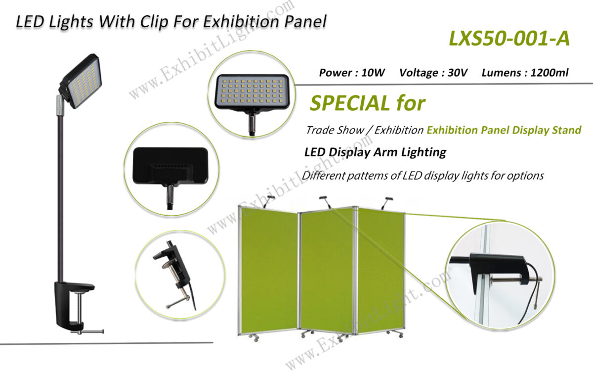 LED lights with clip for exhibition panel lxs50-001-a