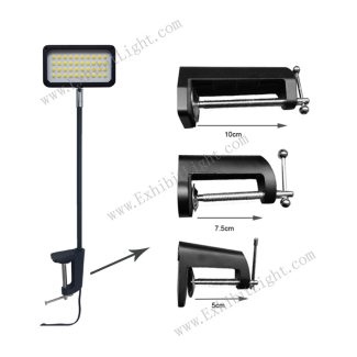 portable display boards long arm clip light installation