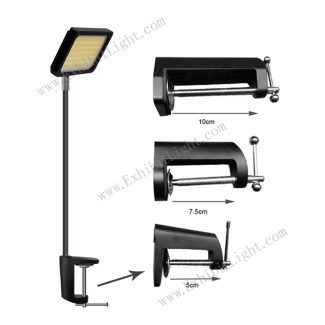 LED lights with clips for exhibition panel clamp lights adjustable