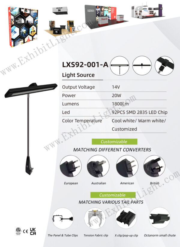 modern long strip exhibition display led light lxs92-001-a