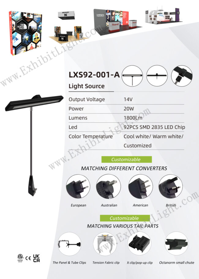modern long strip exhibition display led light lxs92-001-a