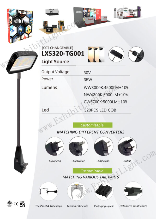 three CCT changeable display light lxs320-tg001
